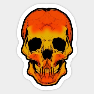 Spooky Abstract Skull Nº1 - Orange Sticker